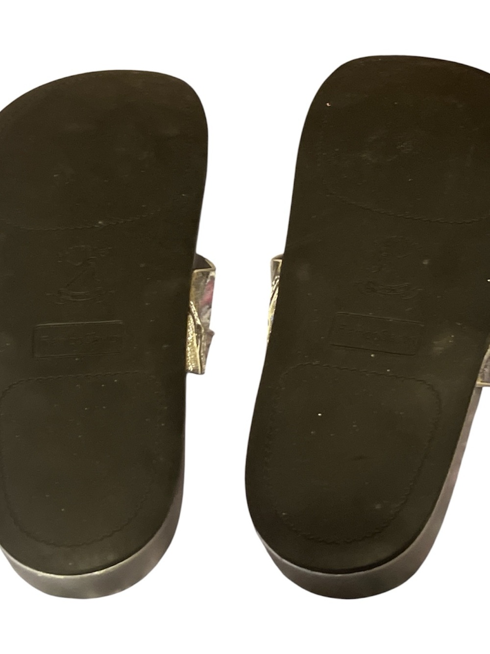 Franco Sarto Metallic Silver Thong Slide Sandals - Picture 2 of 3